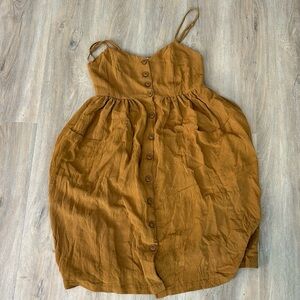 DREAMERS MUSTARD BUTTON UP DRESS